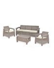 CORFU 3-Seater Sofa Set | Cappuccino
