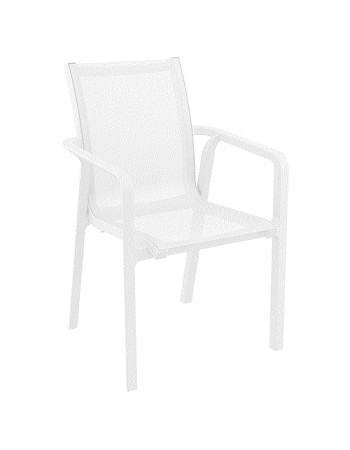 PACIFIC Armchair | White textilene with white polypropylene frame