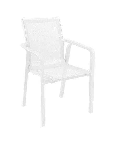 PACIFIC Armchair | White textilene with white polypropylene frame