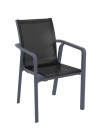 PACIFIC Armchair | Dark grey textilene with black polypropylene frame