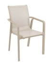 PACIFIC Armchairs | Taupe textilene with taupe polypropylene frame