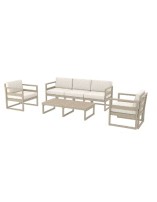 MYKONOS 3-Seater  Sofa Set |Taupe with beige cushions