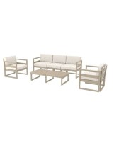 MYKONOS 3-Seater  Sofa Set |Taupe with beige cushions