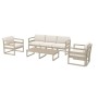 MYKONOS 3-Seater  Sofa Set |Taupe with beige cushions