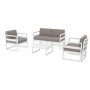 MYKONOS 2-Seater Sofa Set | White with grey cushions