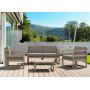 MYKONOS 2-Seater Sofa Set | Taupe with dark grey cushions