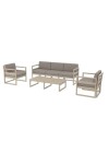 MYKONOS 3-Seater Sofa Set | Taupe with light brown cushions
