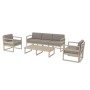 MYKONOS 3-Seater Sofa Set | Taupe with light brown cushions