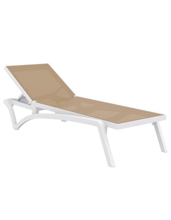 PACIFIC Sunbed | White/Taupe