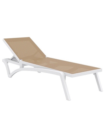 PACIFIC Sunbed | White/Taupe