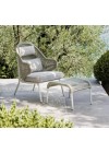 AGAVE Armchair | White,beige rope with linen chalk cushion