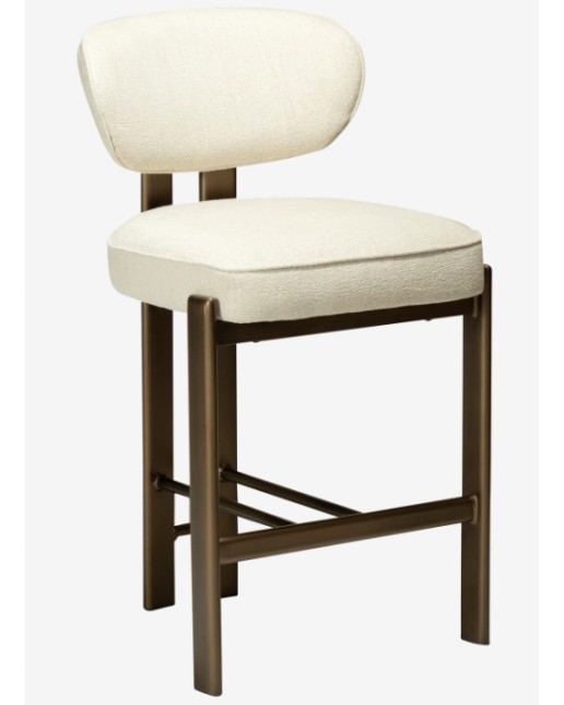 DUCT Counter Stool | Simply Beige boucle fabric, Ant. Brass legs