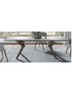 LIN Extendable Dining Table180/260x110cm | Top Persol Glass & Legs CH Humo
