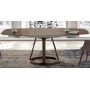 ALICE Extendable Dining Table 160/240x90cm | Top Glass White & Legs CH Nogal