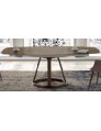 ALICE Extendable Dining Table 160/240x90cm | Top Glass White & Legs CH Nogal