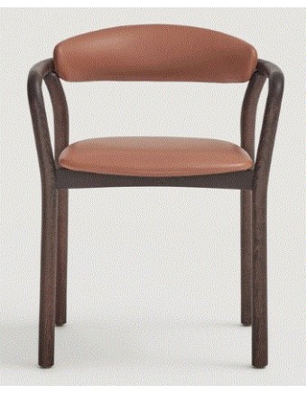 CECILE Chair | Dark Brown Wood with leather elmo 13072