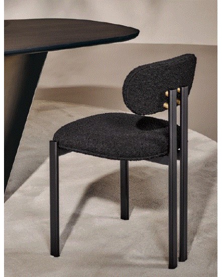  BAY Chair | Fabric FLUFFY F06 with metal black legs