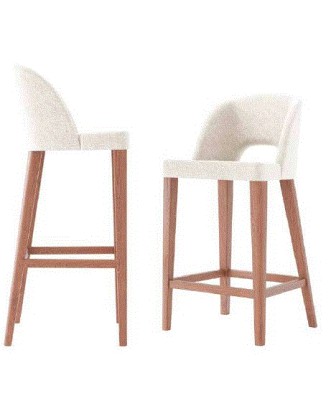 MARIEN ST-19 Counter Stool | Fabric E28/02 - Legs A27 Wood