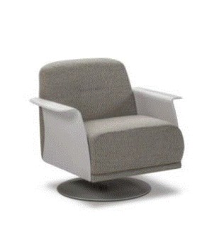 CRISTINE Swivel Chair | CAT.CK Leather Botero 2152 with Metal Base Titanium