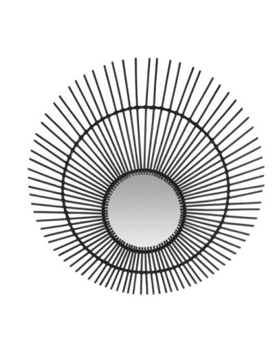 SUN Mirror | Black Rattan