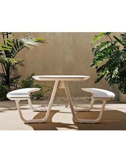  8TEEN  Dining Table with benches| Terracitta Aluminium
