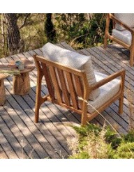 MALO Armchair | Fabric Panama BCO 06/54, Legs Iroko