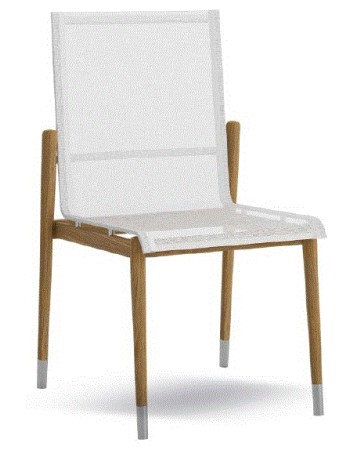 LINK Chair | Teak with Steel & WhiteTextilene