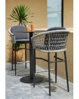 JOENFA - NUDOS BAR SET ANTHRACITE WITH SILVER CUSHIONS