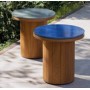 FRISBEE Service Table | Teak/ Lavic stone top