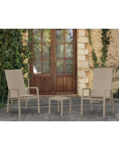 CHIPRE Reclinable Chair | Aluminium textiline taupe