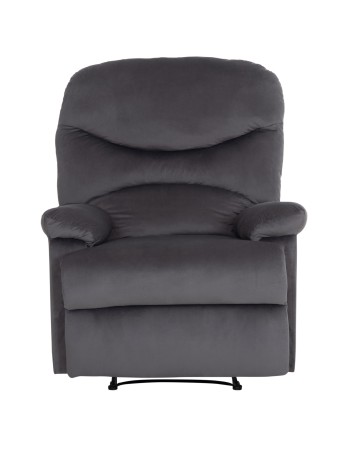 BRAYLEN Armchair with manual recliner | Grey velvet