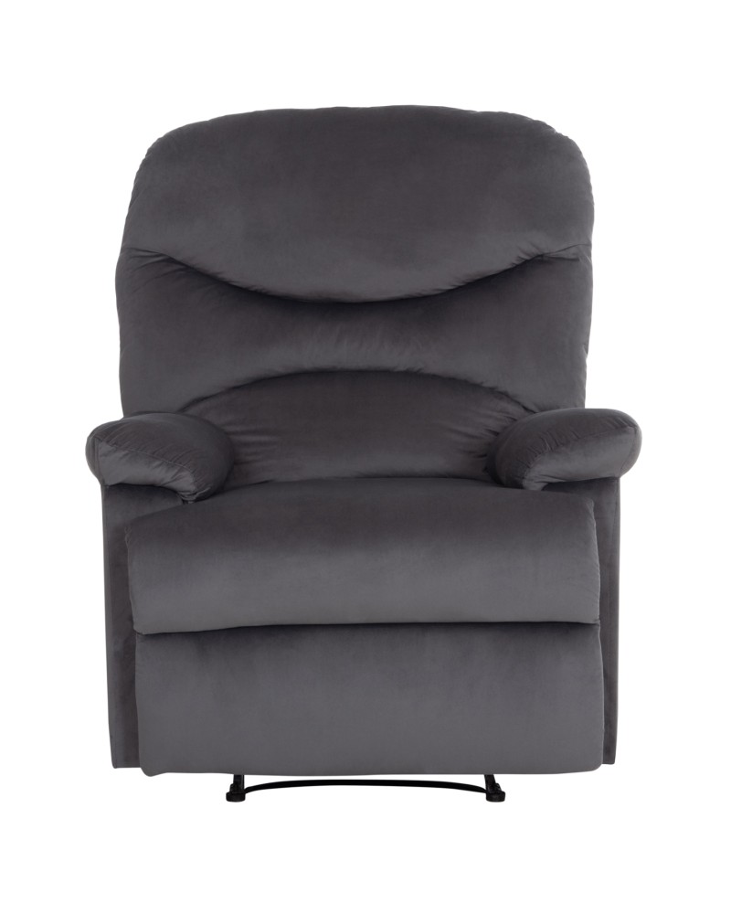 BRAYLEN Armchair with manual recliner | Grey velvet