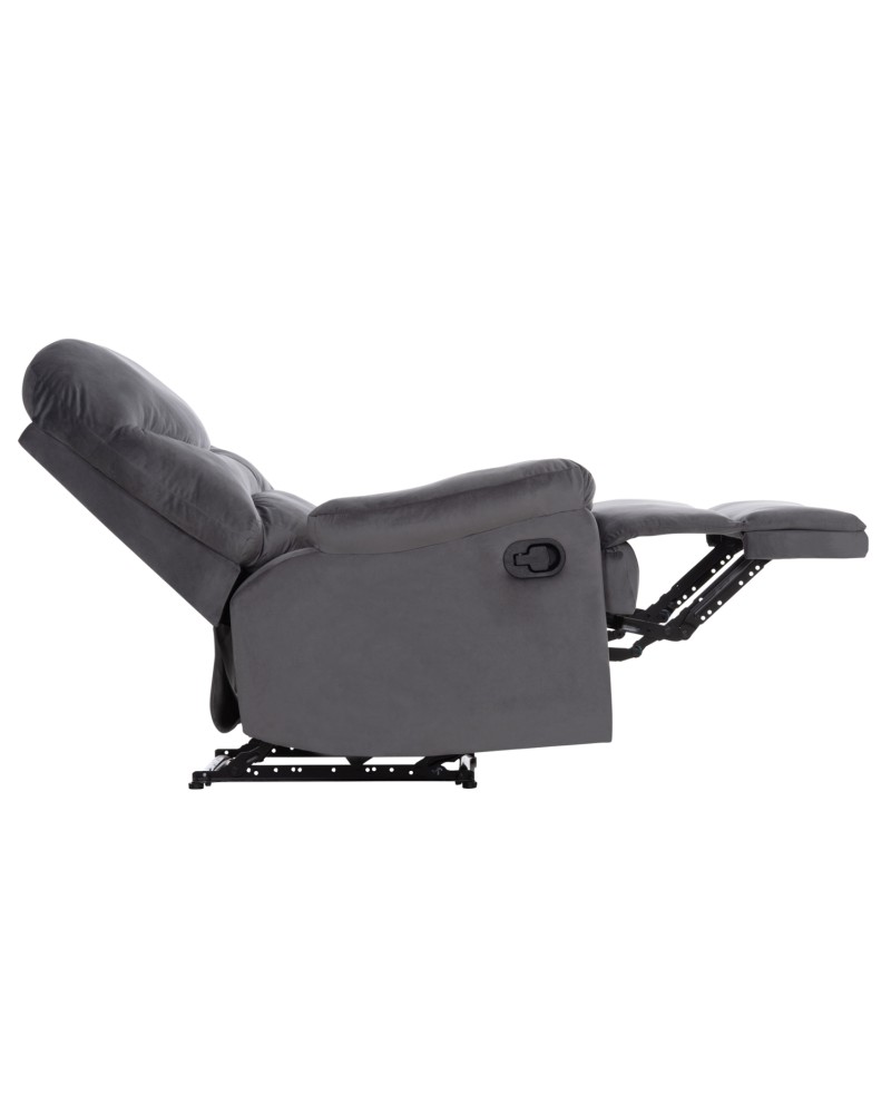 BRAYLEN Armchair with manual recliner | Grey velvet