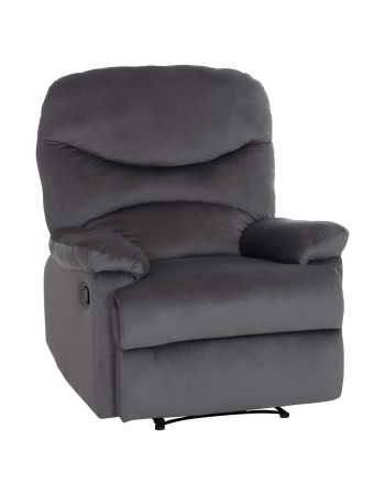 BRAYLEN Armchair with manual recliner | Grey velvet
