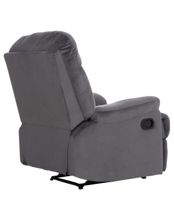 BRAYLEN Armchair with manual recliner | Grey velvet