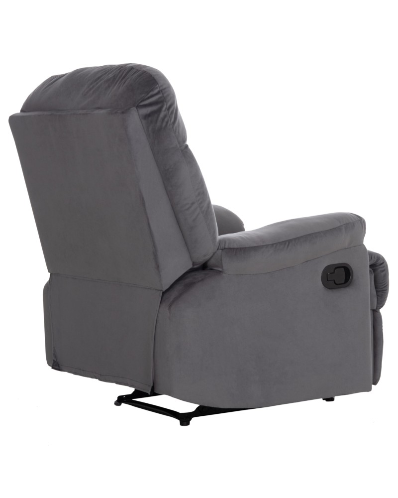 BRAYLEN Armchair with manual recliner | Grey velvet