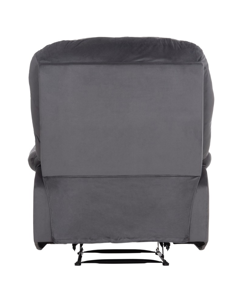 BRAYLEN Armchair with manual recliner | Grey velvet