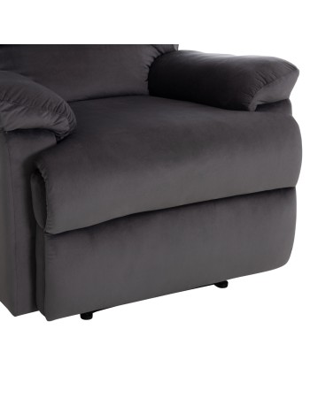 BRAYLEN Armchair with manual recliner | Grey velvet