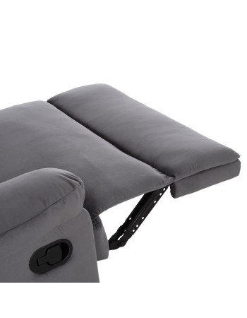 BRAYLEN Armchair with manual recliner | Grey velvet