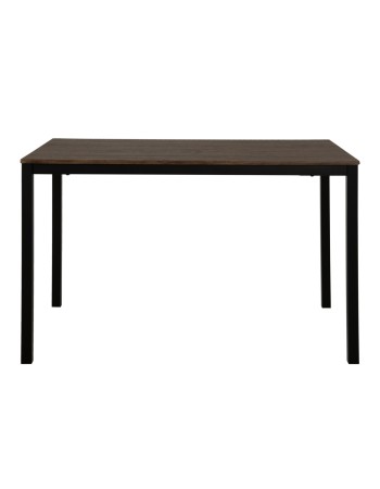 GOOSE Dining Table 120x80x75Hcm | Walnut mdf with black metal legs