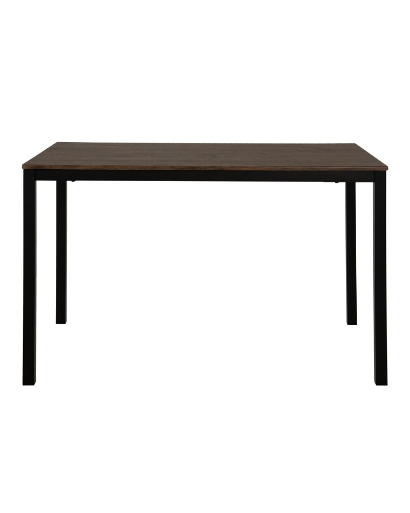 GOOSE Dining Table 120x80x75Hcm | Walnut mdf with black metal legs
