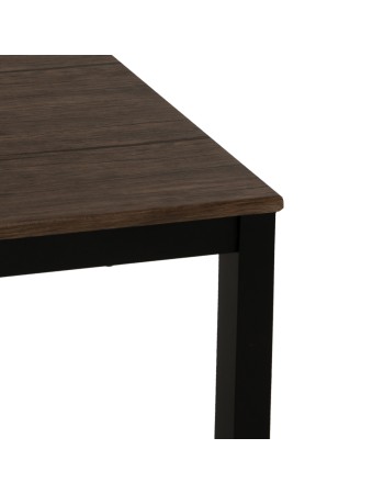 GOOSE Dining Table 120x80x75Hcm | Walnut mdf with black metal legs