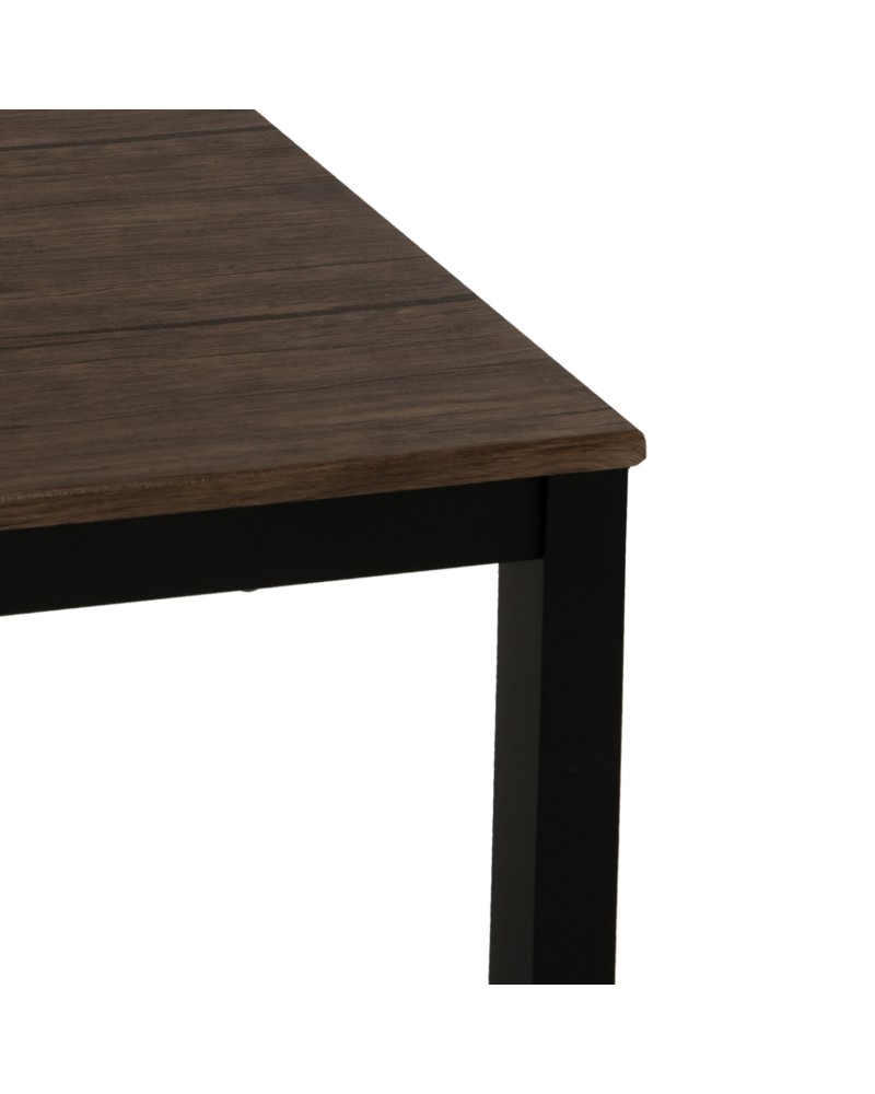 GOOSE Dining Table 120x80x75Hcm | Walnut mdf with black metal legs