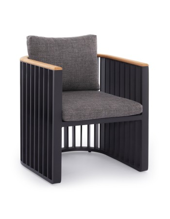ETERNITY Dining Set | Sintered Stone top,Dark Grey Aluminium Base