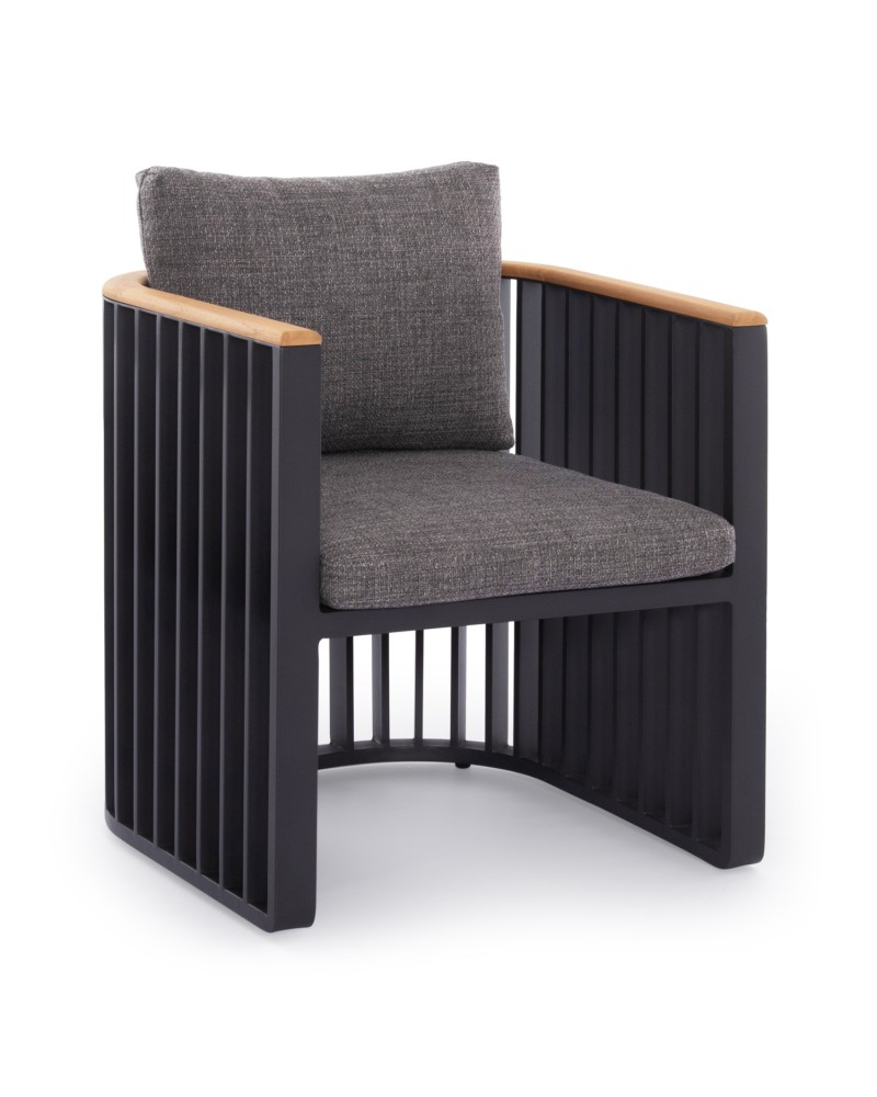 ETERNITY Dining Set | Sintered Stone top,Dark Grey Aluminium Base
