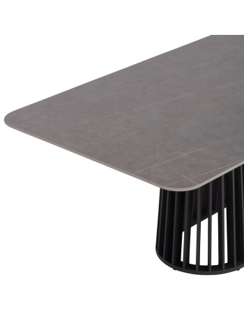 ETERNITY Dining Set | Sintered Stone top,Dark Grey Aluminium Base