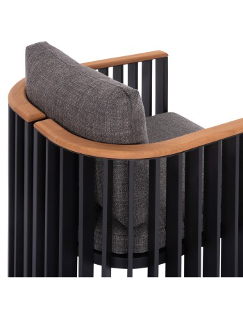 ETERNITY Dining Set | Sintered Stone top,Dark Grey Aluminium Base