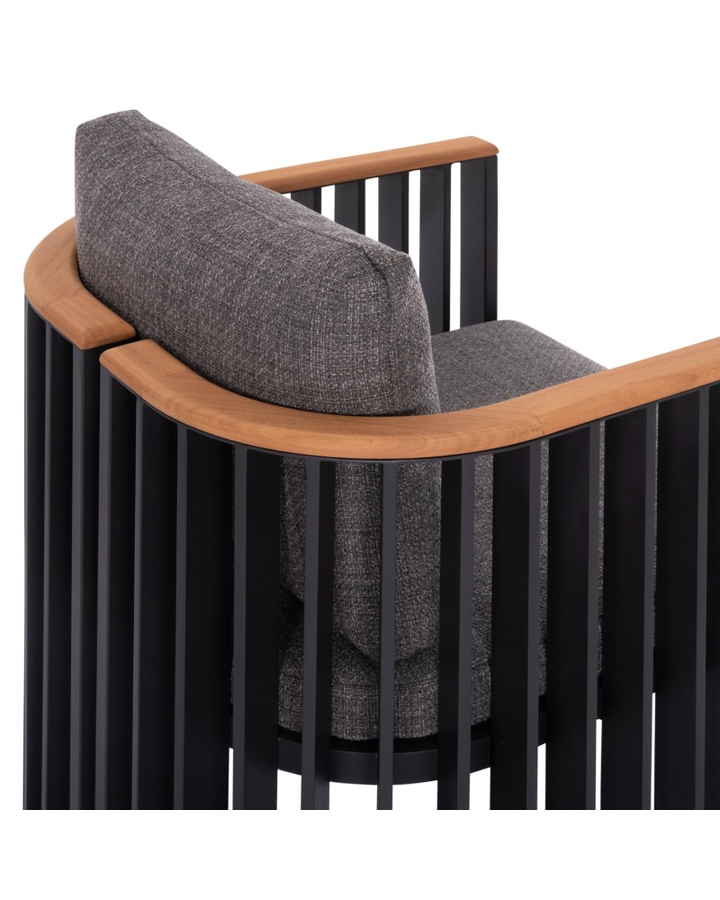 ETERNITY Dining Set | Sintered Stone top,Dark Grey Aluminium Base