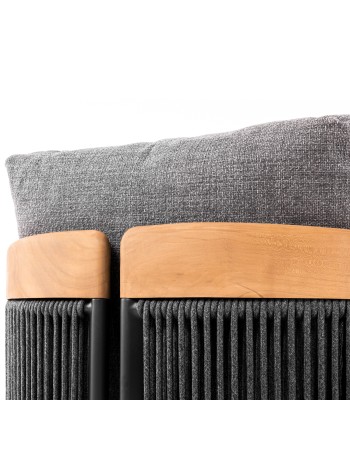 ETHEREAL Lounge Sofa Set | Aluminium with teak wood and charcoal sinstered stone