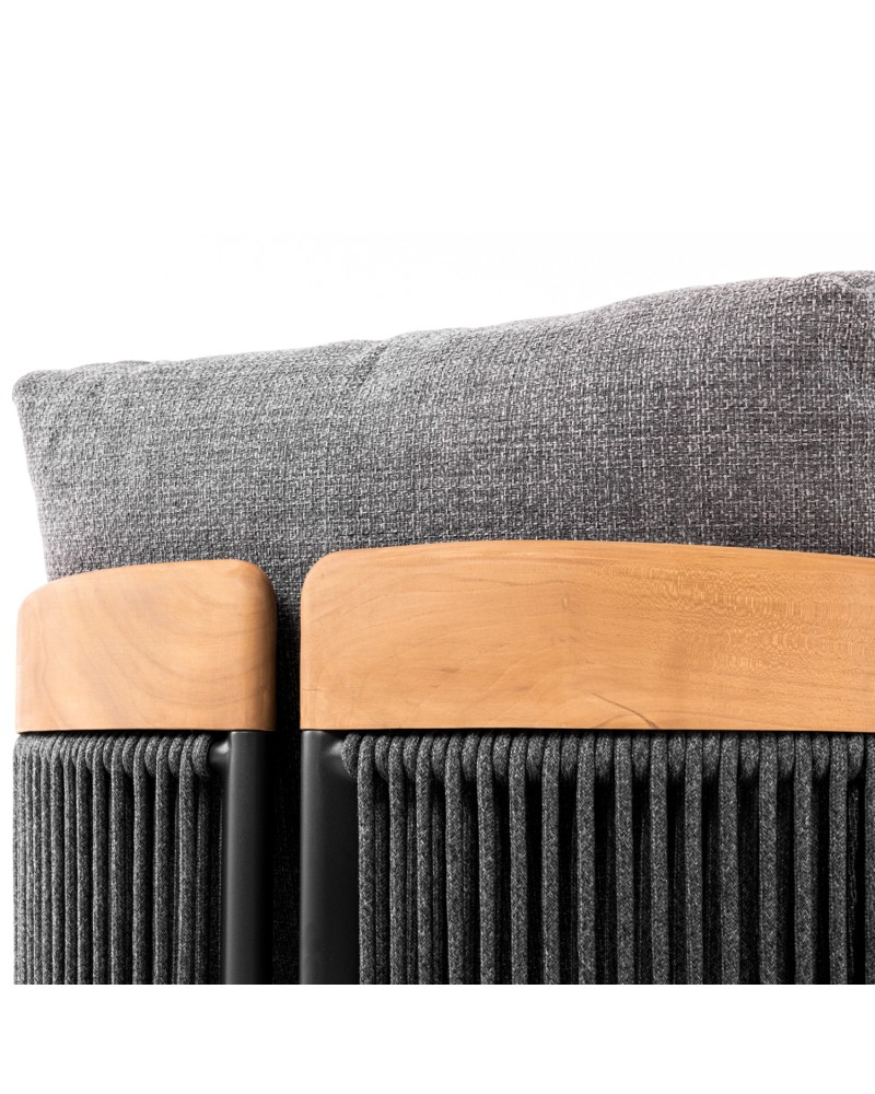 ETHEREAL Lounge Sofa Set | Aluminium with teak wood and charcoal sinstered stone